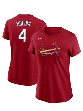 NWT NIKE Women’s Yadier Molina Red St. Louis Cardinals T-Shirt - Red XXL
